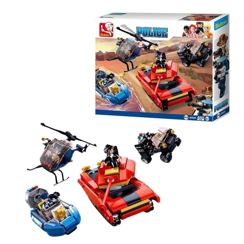 Brinquedo Infantil Blocos de montar Cidade Policial 460 Peças Multikids - BR1334 em Oferta na Shopee