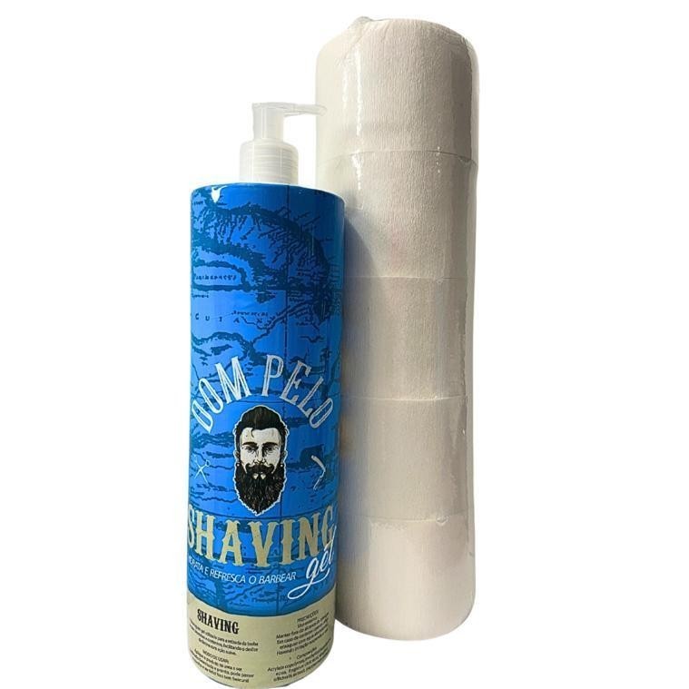 Shaving Gel Dom + Gola Higiênica com 500 UNI Profissional Barbeiro
