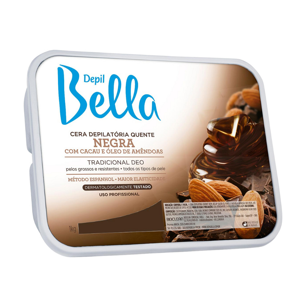 Cera Depilatória Quente Negra Barra Hidrata Depil Bella 1kg em Oferta na Shopee