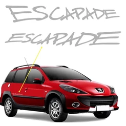 Adesivo Escapade Peugeot 206 SW Emblema Lateral Prata