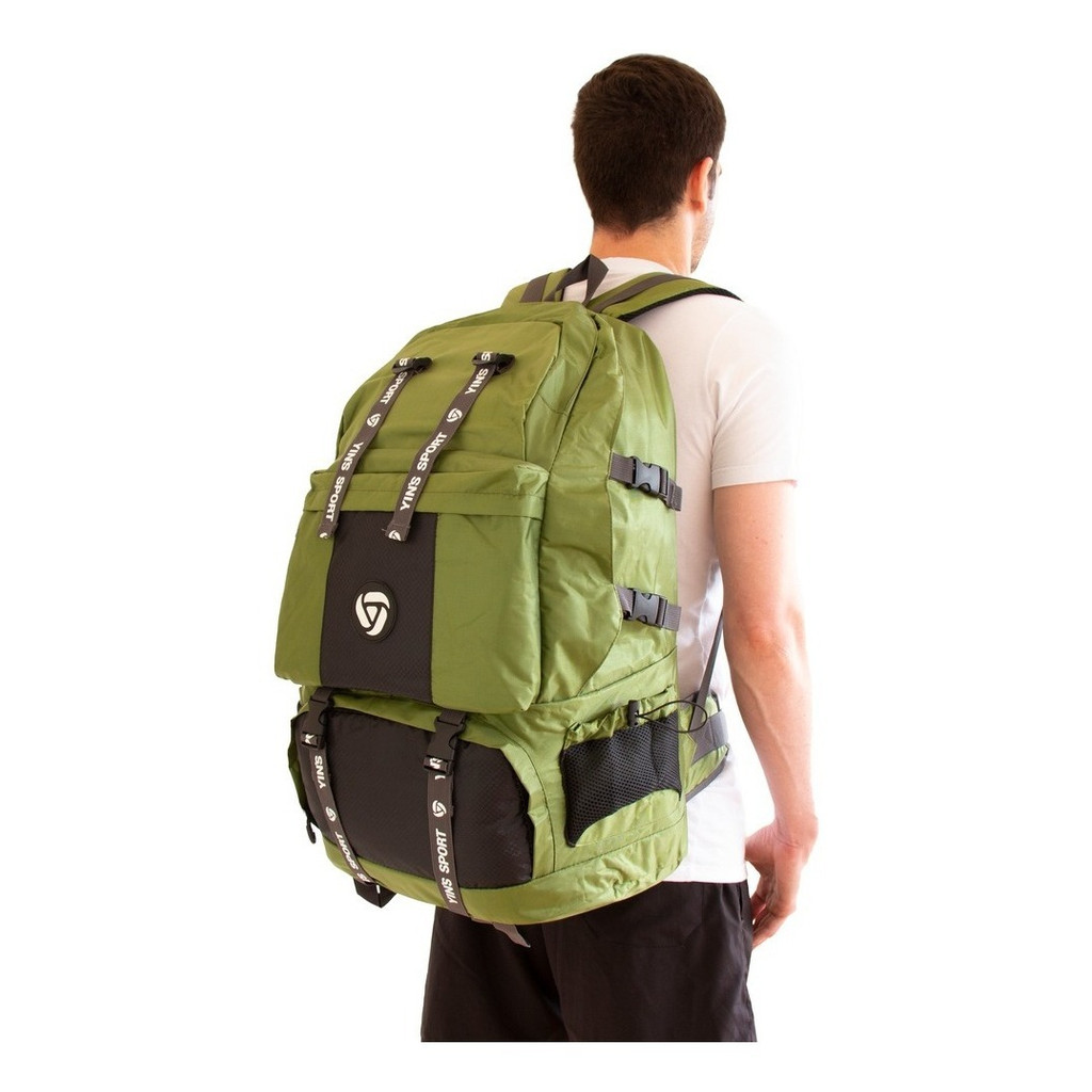 Mochila Carga 55l Camping Mochilão Trekking Viagens Cor Verd