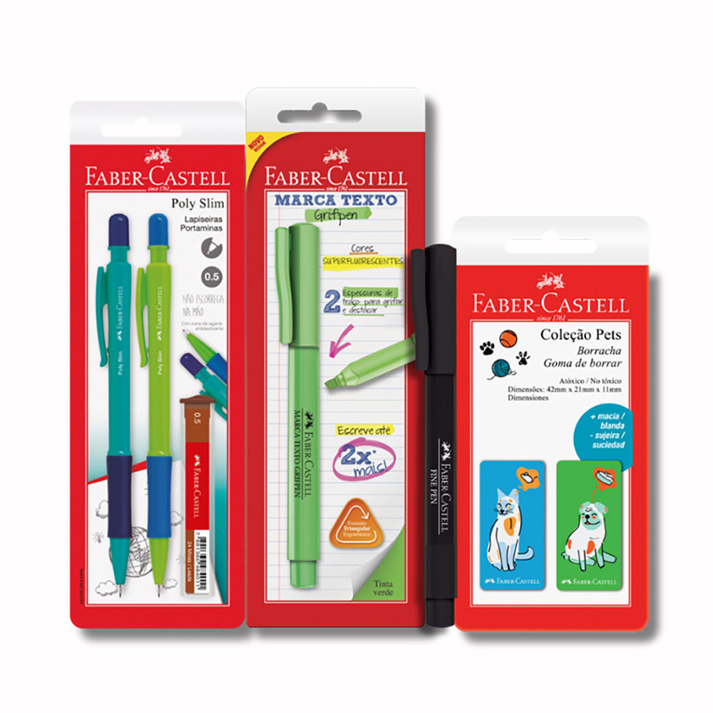Kit Essencial Verde Faber-Castell - Stationery