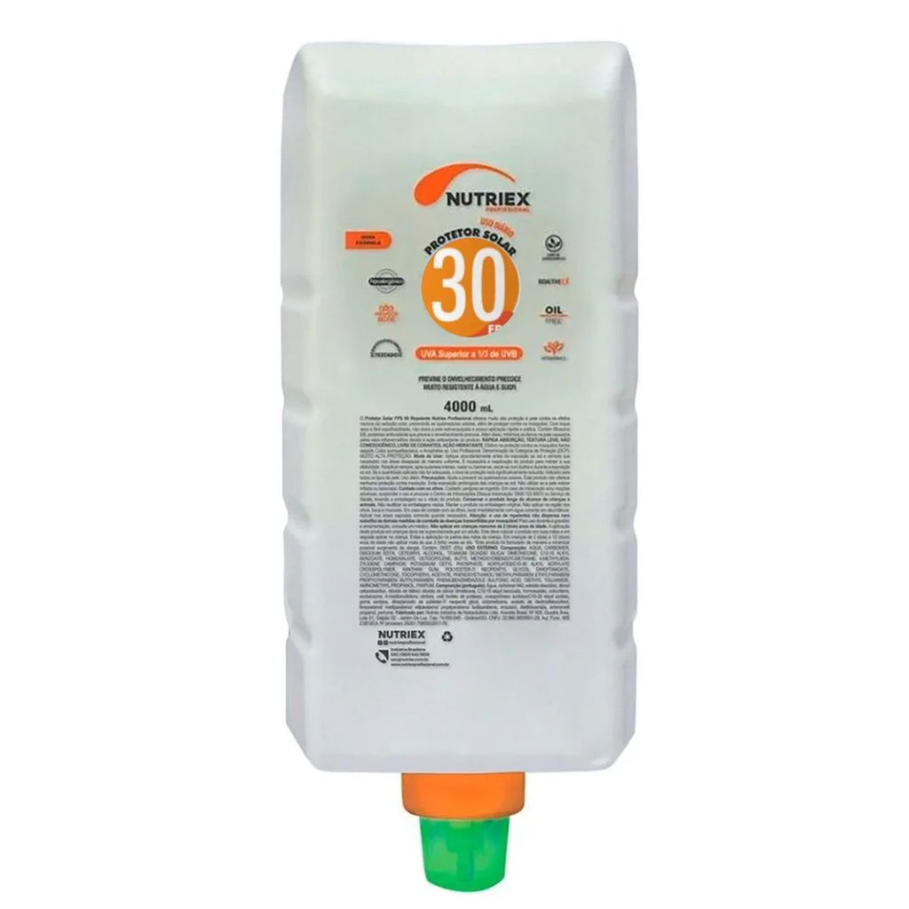 Protetor Solar 30 FPS Ação Repelente Profissional Refil 4L