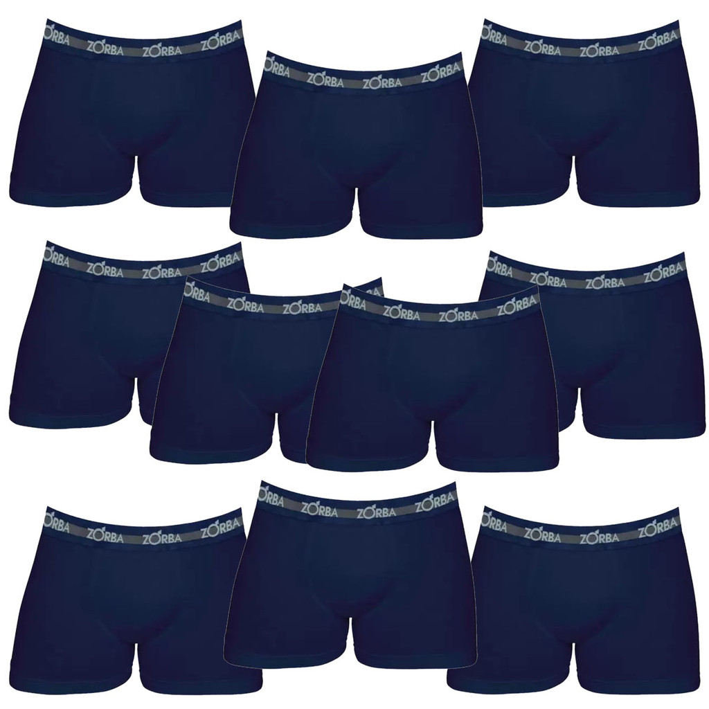 Kit 10 Cuecas Boxer Box Zorba Max 702 Cós Elástico Ajuste Perfeito 100% Algodão