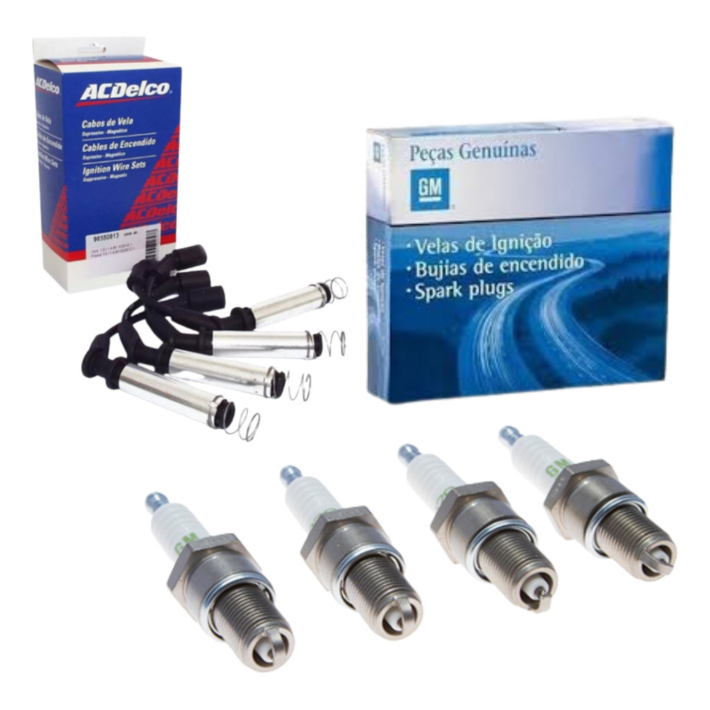 Kit Velas E Cabos De Velas Onix 1.4 Gm Acdelco em Oferta na Shopee