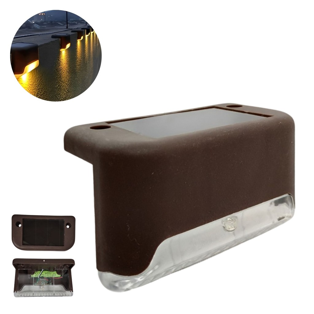 Kit 8 luminárias solares LED para muros e jardim