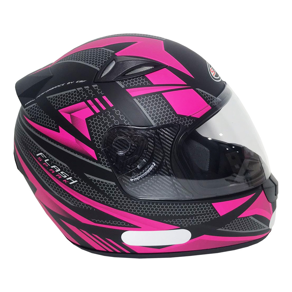 Capacete Moto Ebf New Spark Flash Feminino Preto Rosa Fechado