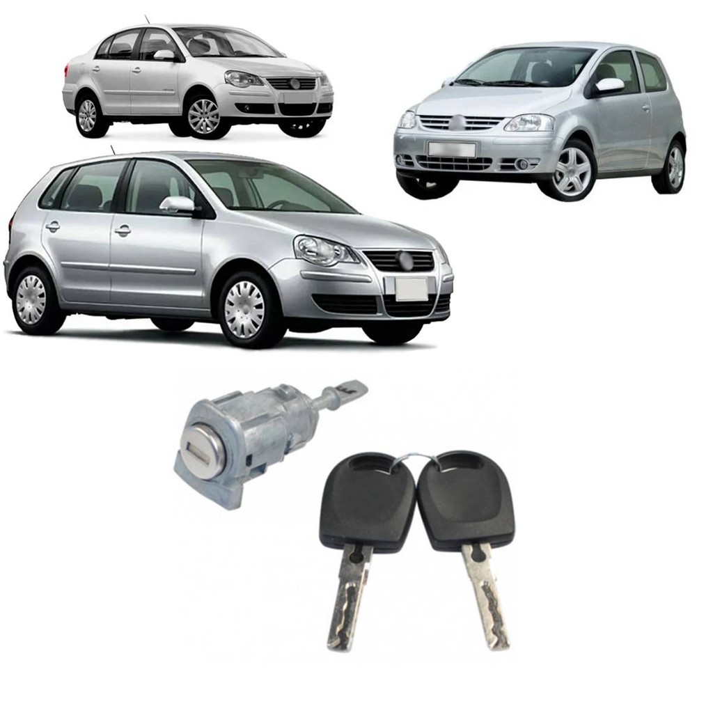 Cilindro Porta Dianteira Fox 2003 a 2009 Polo Hatch 2002 a 2009 Polo Sedan 2002 a 2009 Lado Direito Com Chaves