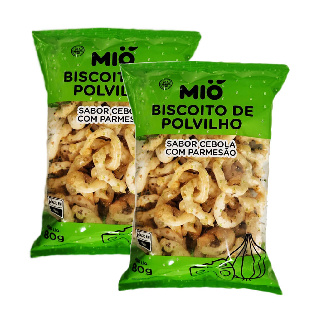 Kit 2 Biscoito de Polvilho Mió Cebola com Parmesão 80g - Food & Beverages