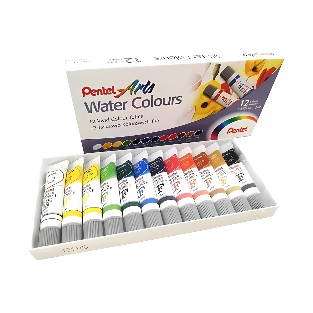Tinta Aquarela Pentel à Base de Água, Com 12 Cores, WFRS-12 - Stationery