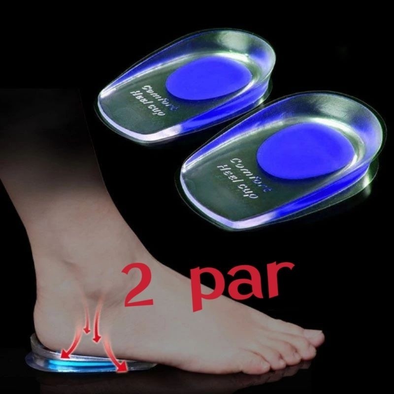 2 par palmilha anti -impacto calcanheira silicone gel ortopedico