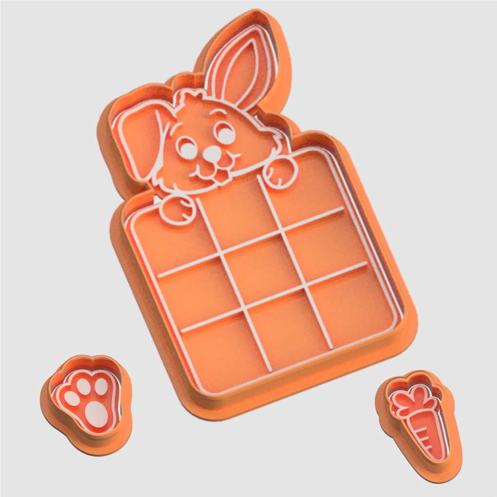 Cortador De Biscoito Páscoa Jogo da Velha Confeitaria