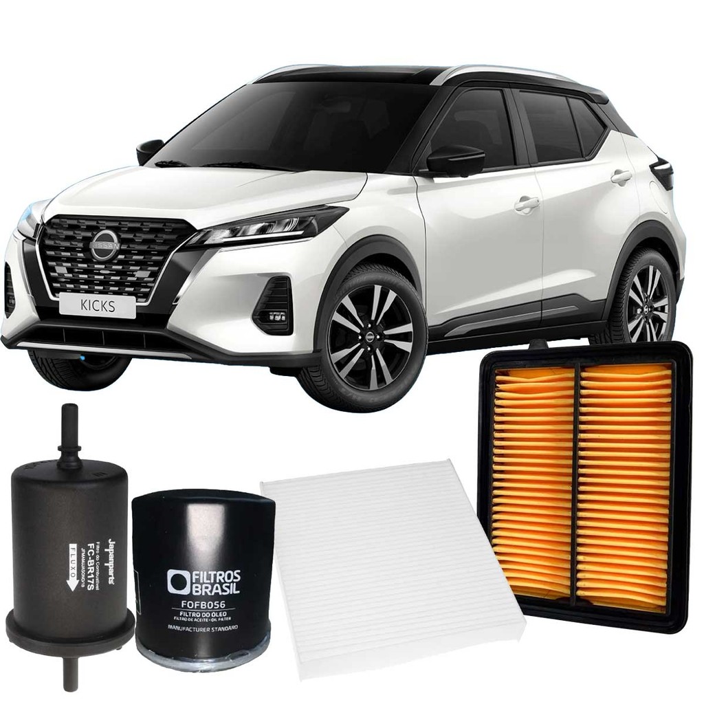 Kit Troca de Filtros Nissan Kicks 1.6 Flex 2016 em Diante