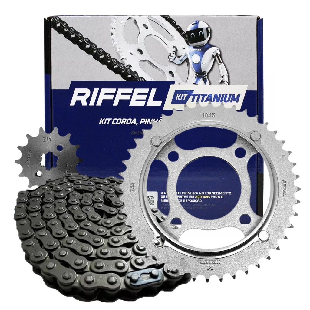 Kit Relação Transmissão Cg Titan Fan 125 2000 á 2008 Riffel