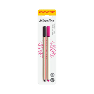 Caneta Hidrográfica Compactor Microline 0.4mm Preta e Rosa 2 Unidades em Oferta na Shopee