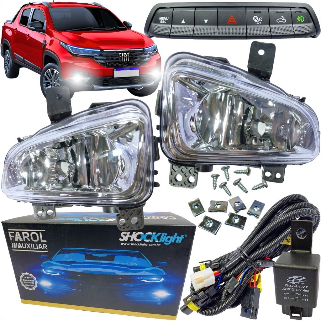 KIT FAROL DE MILHA STRADA ENDURANCE 2020 2021 2022 2023 2024 2025 BOTÃO MODELO ORIGINAL
