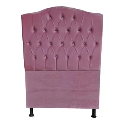 Cabeceira De Cama Box Princesa Solteiro 90 Cm Botão Strass Suede Rosa Bebê Do Lar Móveis