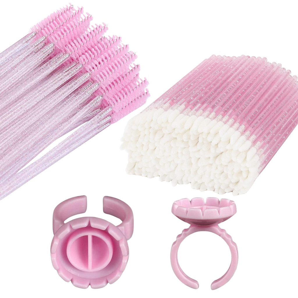 Kit 100 Porta Cílios + 50 Escovas + 50 Pincéis Seu Kit de Beleza Ideal 200 Itens Essenciais