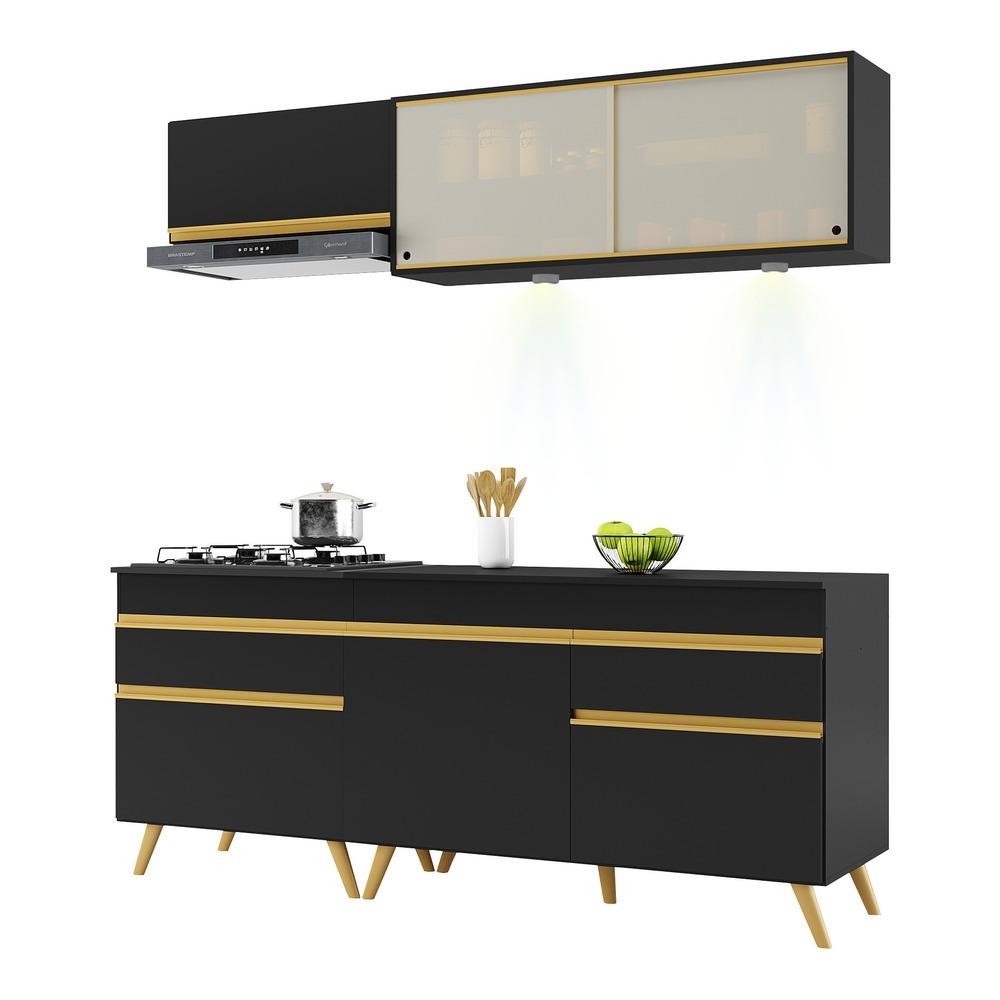 Armário de Cozinha Compacta 190cm com Leds Veneza Up Multimóveis V2031 - Home & Living