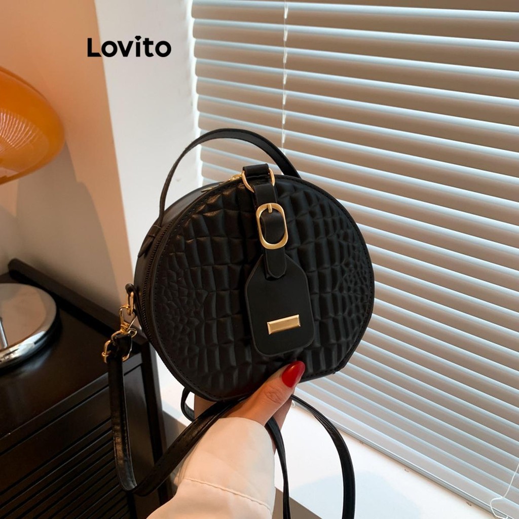 Lovito Casual Plain Metal Maillard Color Sense Of Design Bolsa de ombro pequena para mulheres LFA54253 - Women Bags