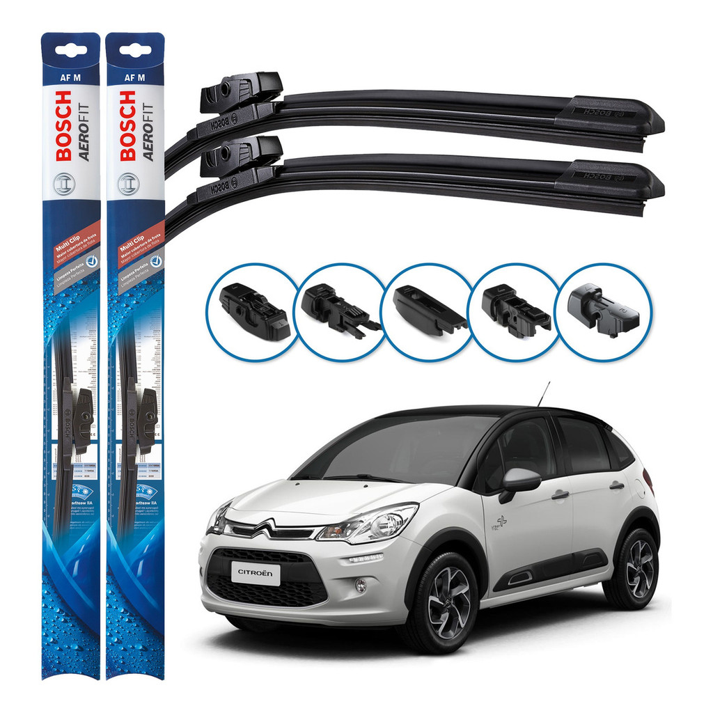 Par de Palhetas Limpador Parabrisa Multiclip Original Bosch Citroen C3 2013 A 2017 em Oferta na Shopee