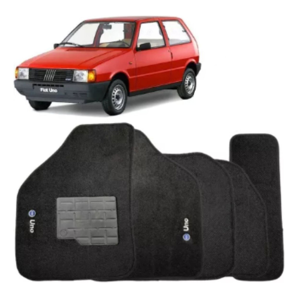 Kit Tapetes  5 Peças Fiat Uno 1985 1986 1987 A 2007 Carpete Preto