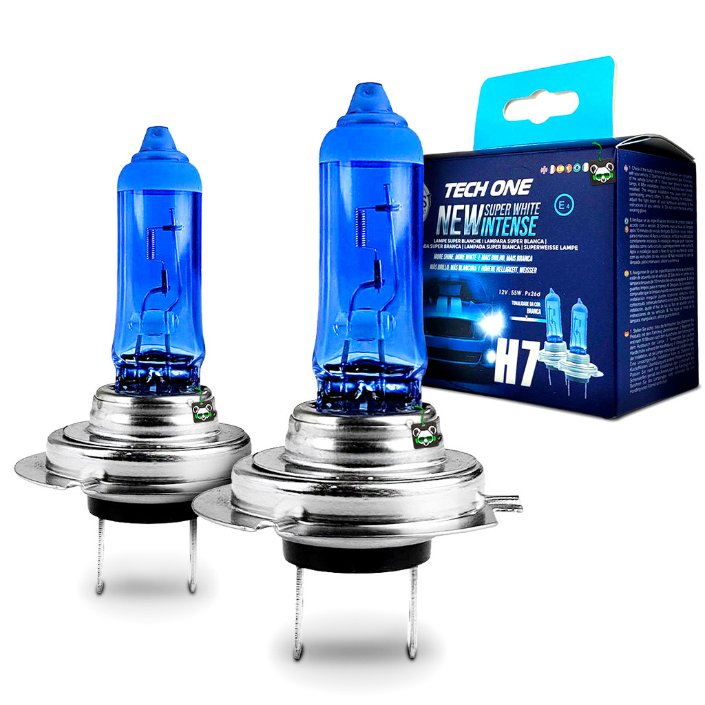 Par Lâmpada Super Branca H7 8500k Tipo Xênon 12V 55W Techone em Oferta na Shopee