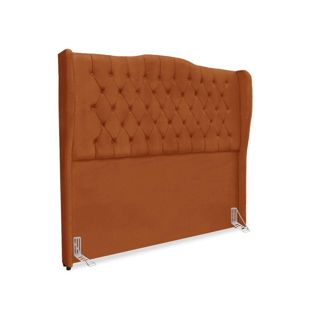 Cabeceira De Cama Box King 195 Cm Dubai Premium - Veludo Terra Cota - Home & Living