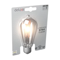 Lampada Led Vintage ST64 Clear 9w 900lm 4000K E27 Deluxe
