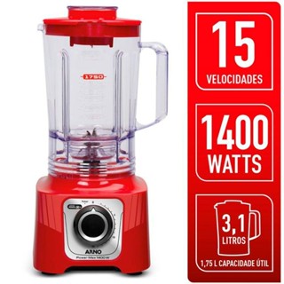 Liquidificador Arno Power Max LN63 1400W Jarra 3,1L Vermelho 220V em Oferta na Shopee
