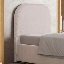 Cabeceira Cama Box Solteiro 100cm Orgânica Lanna W01 Linho Bege - Lyam Decor
