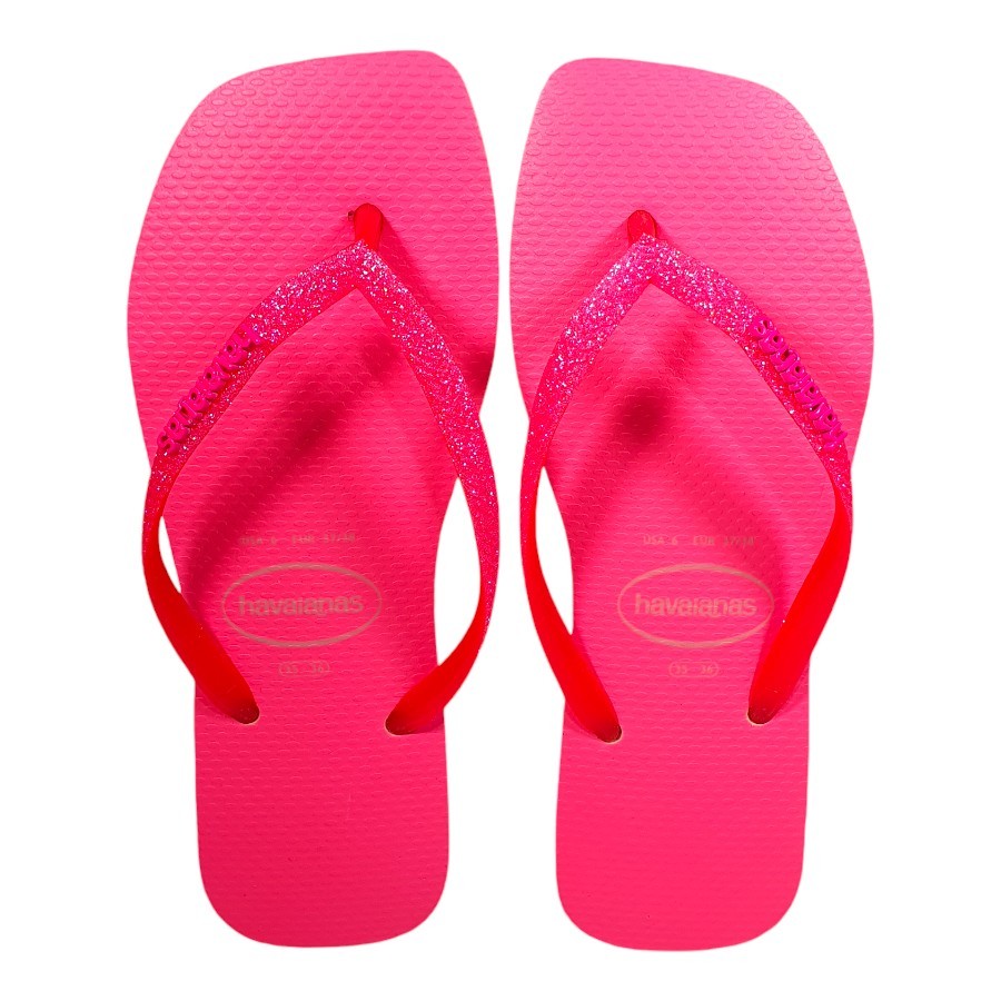 Chinelo Feminino Havaianas 4148927 Slim Square Glitter Neon - Women Shoes