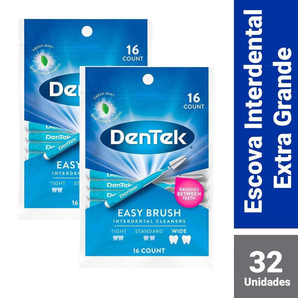 Kit Escova Interdental DenTek Easy Brush Extra 32 unidades	 em Oferta na Shopee