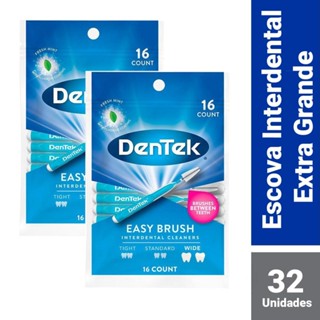 Kit Escova Interdental DenTek Easy Brush Extra 32 unidades	 em Oferta na Shopee