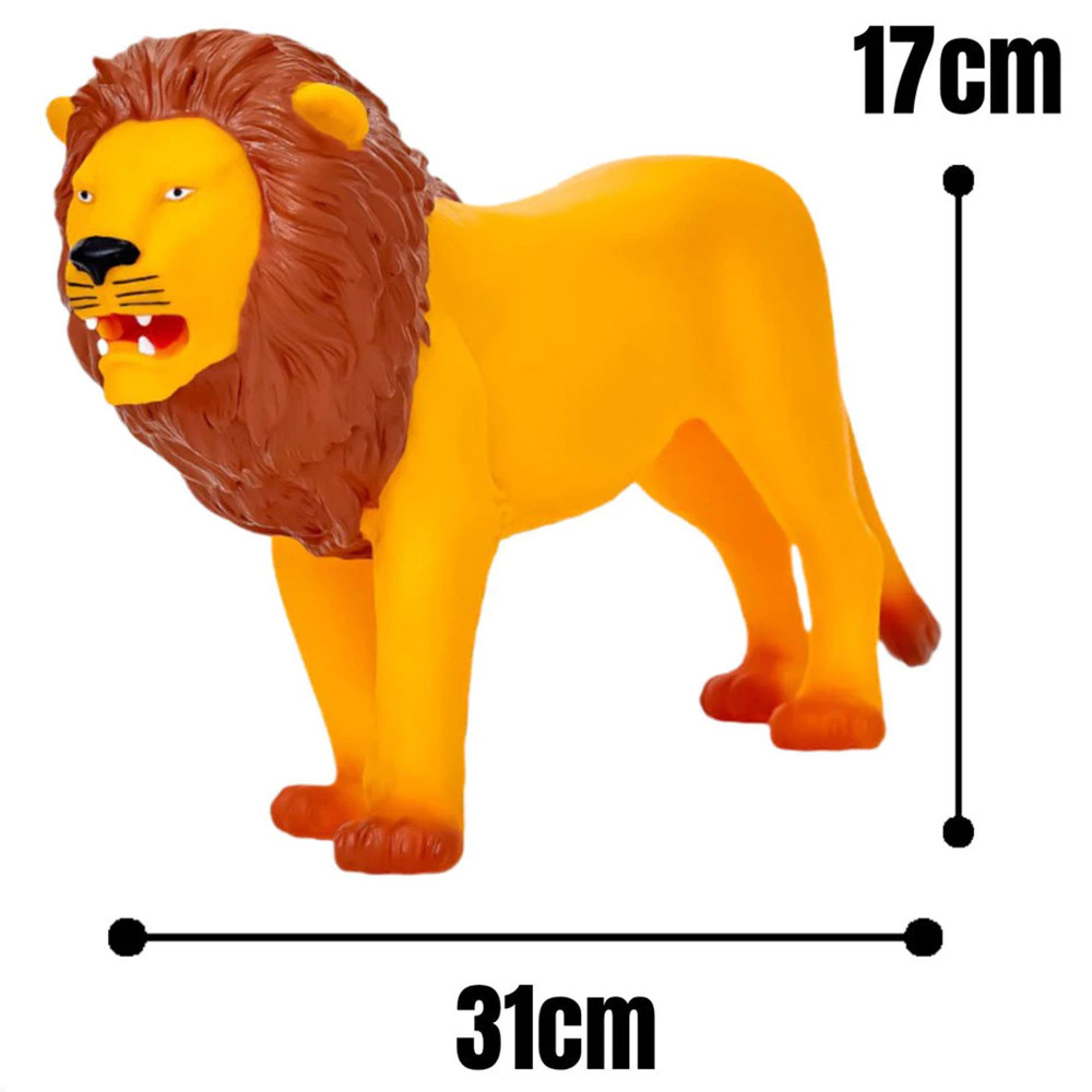Boneco Leão Safari 30cm Brinquedo Animal Realista em Vinil Ideal para Crianças e Colecionadores
