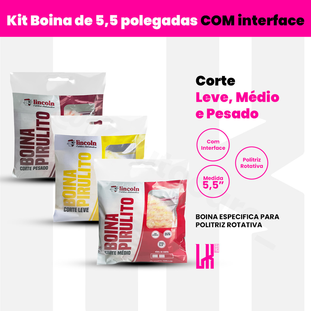 Kit 3 Boinas Lã Lincoln Corte Pesado Médio Leve 5,5 C/ Inter