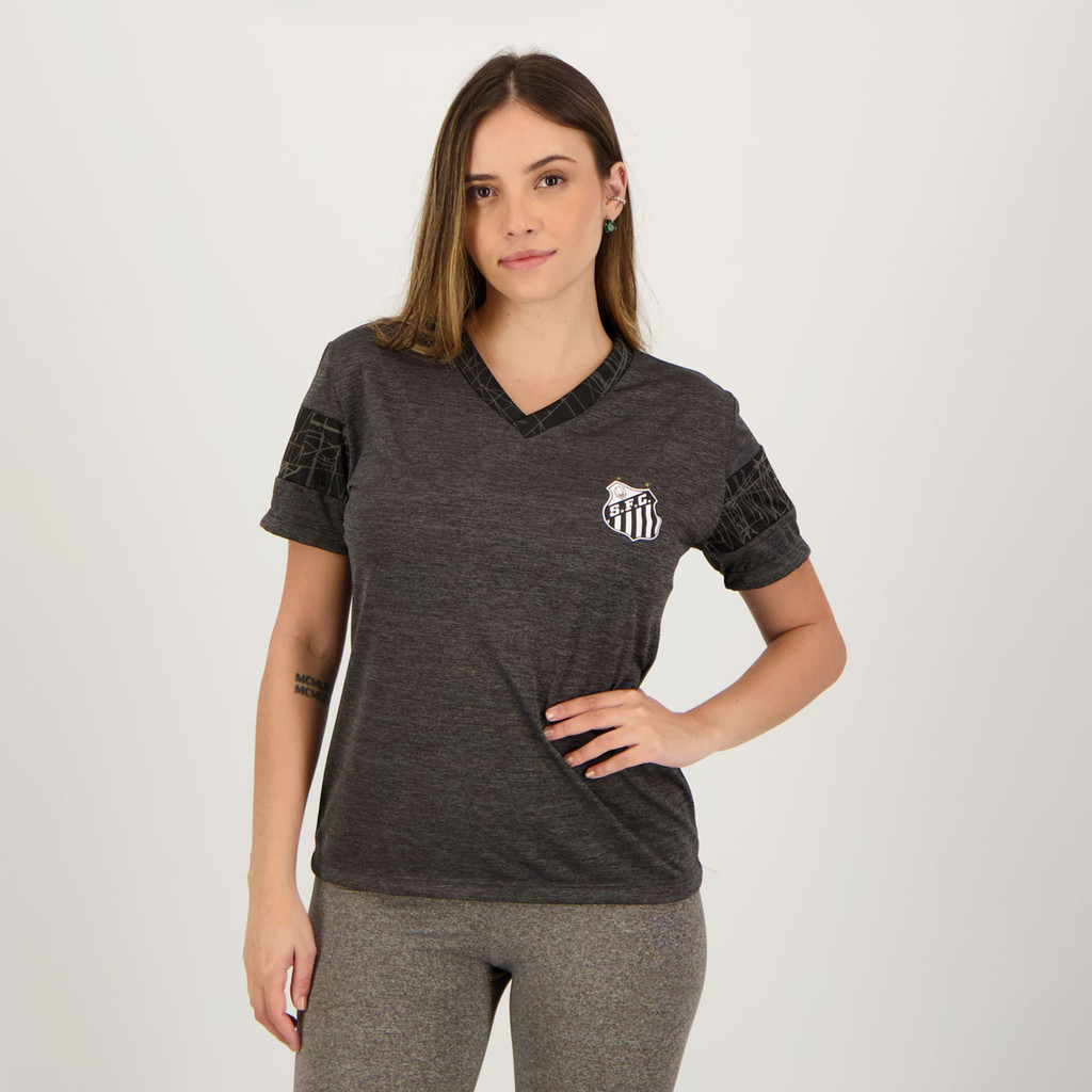Camisa Santos Armadura Feminina Cinza - Sports & Outdoors