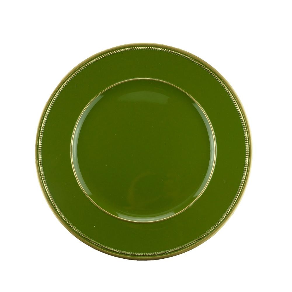 Sousplat Wolff Liso de Plástico Verde 33cm