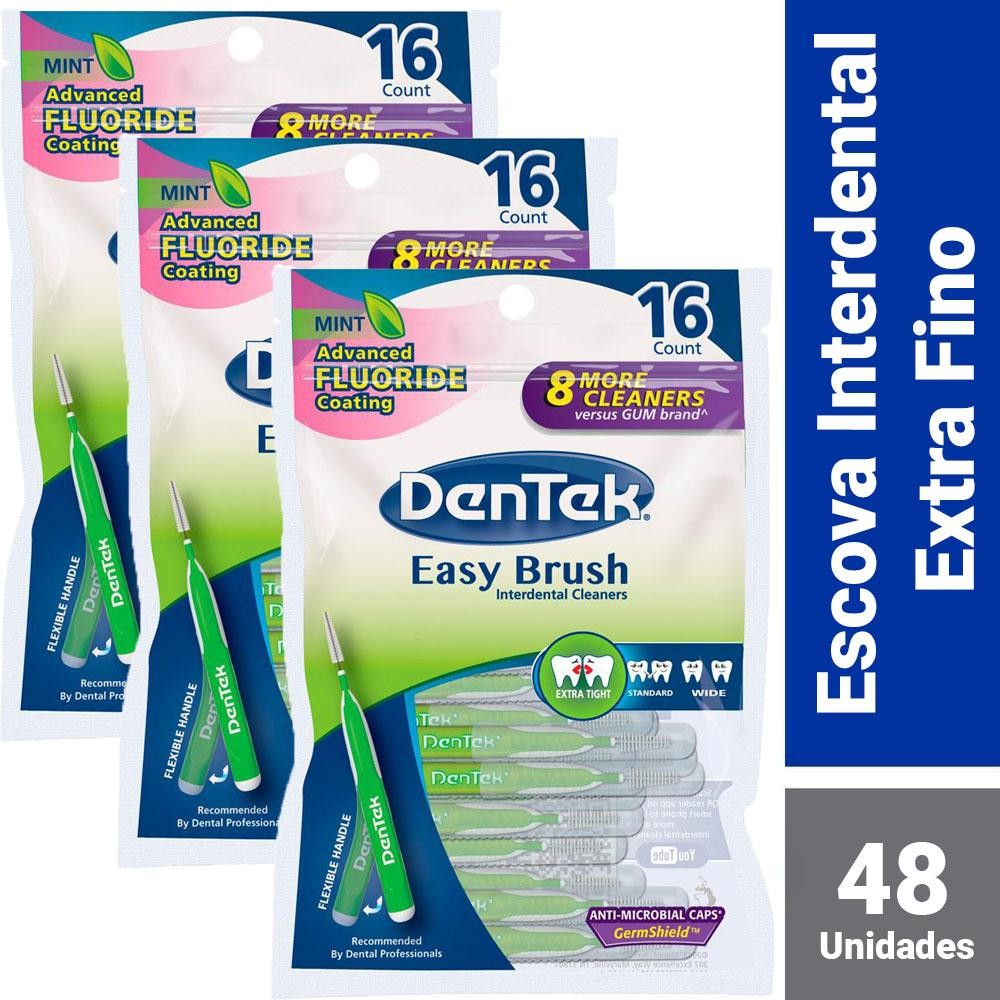 Kit Escova Interdental DenTek Easy Brush Fino com 48 unidades em Oferta na Shopee