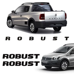 Kit 3 Adesivos Saveiro Robust Emblema Preto Modelo Original