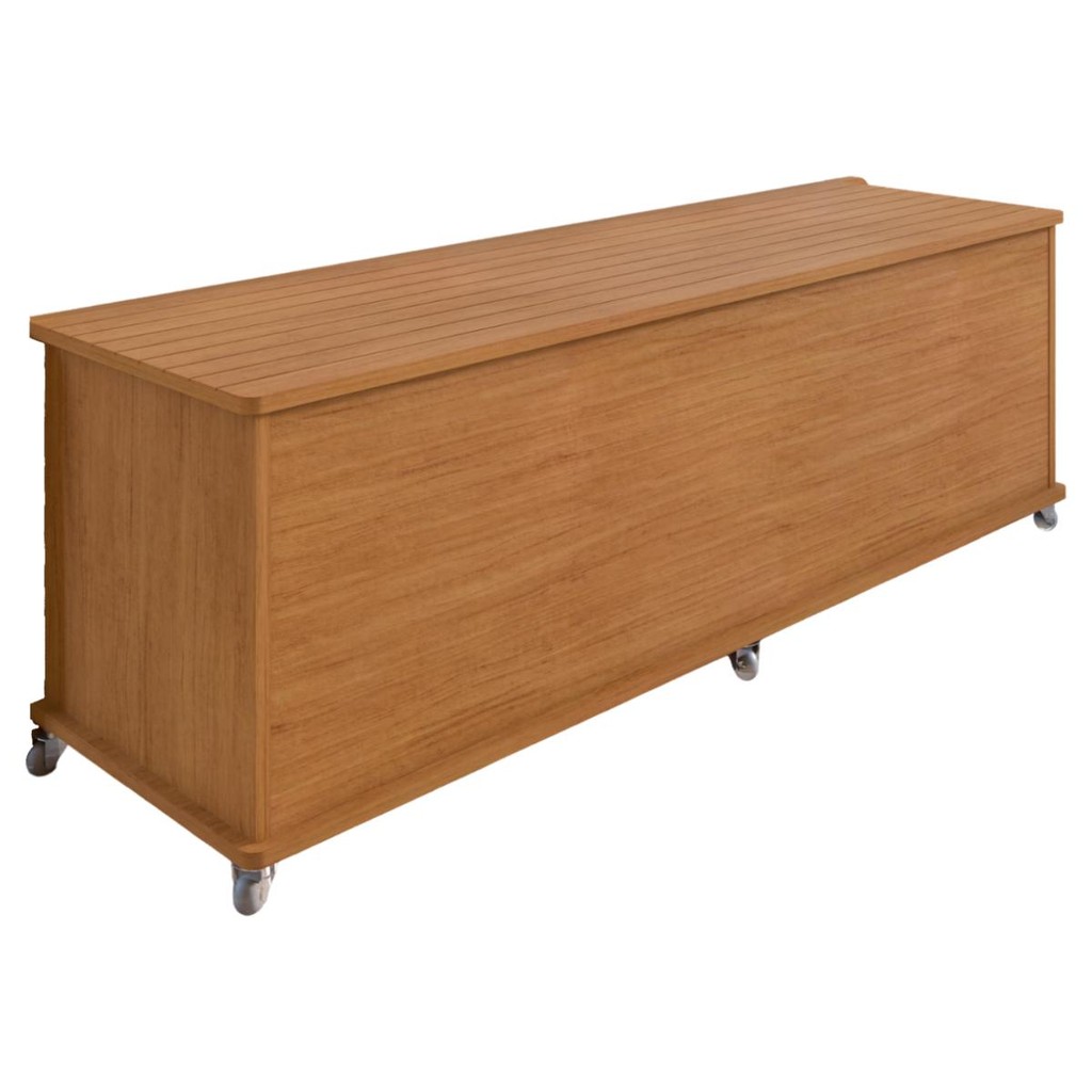 Baú para Quarto com Rodizios Samir Cedro em Oferta na Shopee