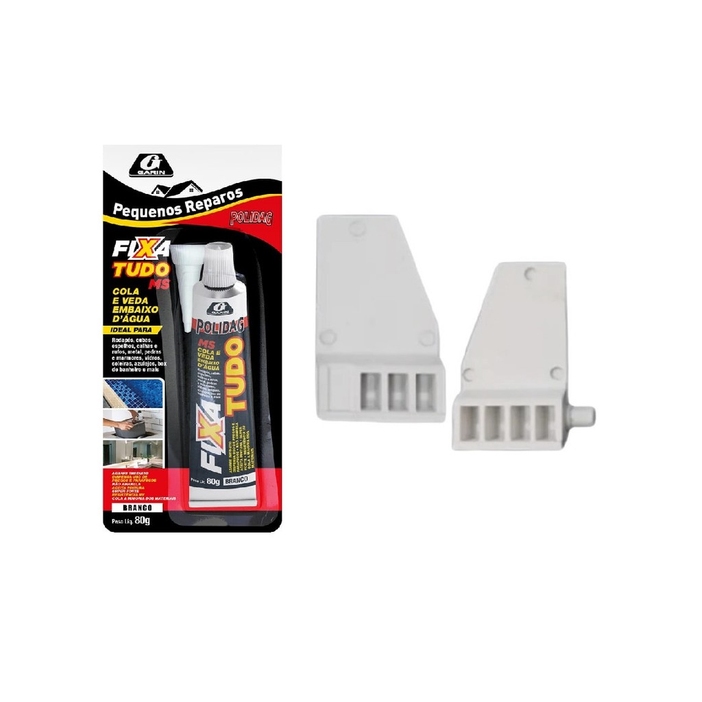 Kit com Cola e Dobradiça Tampa Movel Máquina Brastemp Consul