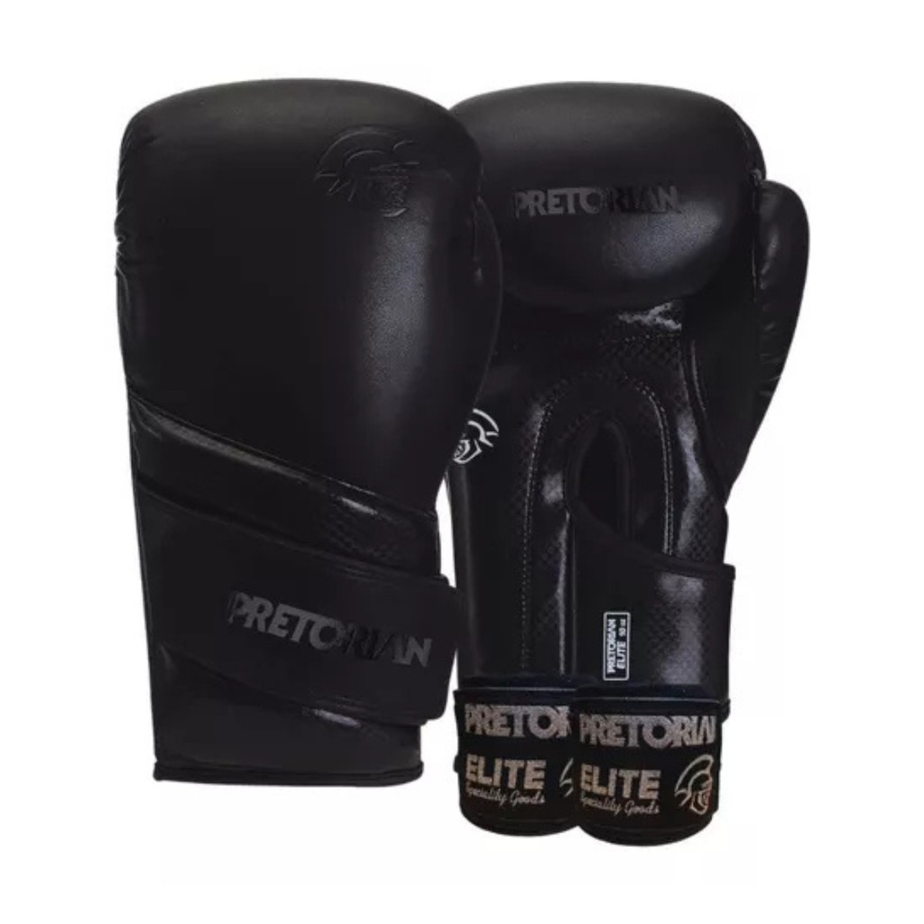 Kit Luva de Boxe e Muay Thai Elite Pretorian, Preto, 12 OZ - Sports & Outdoors