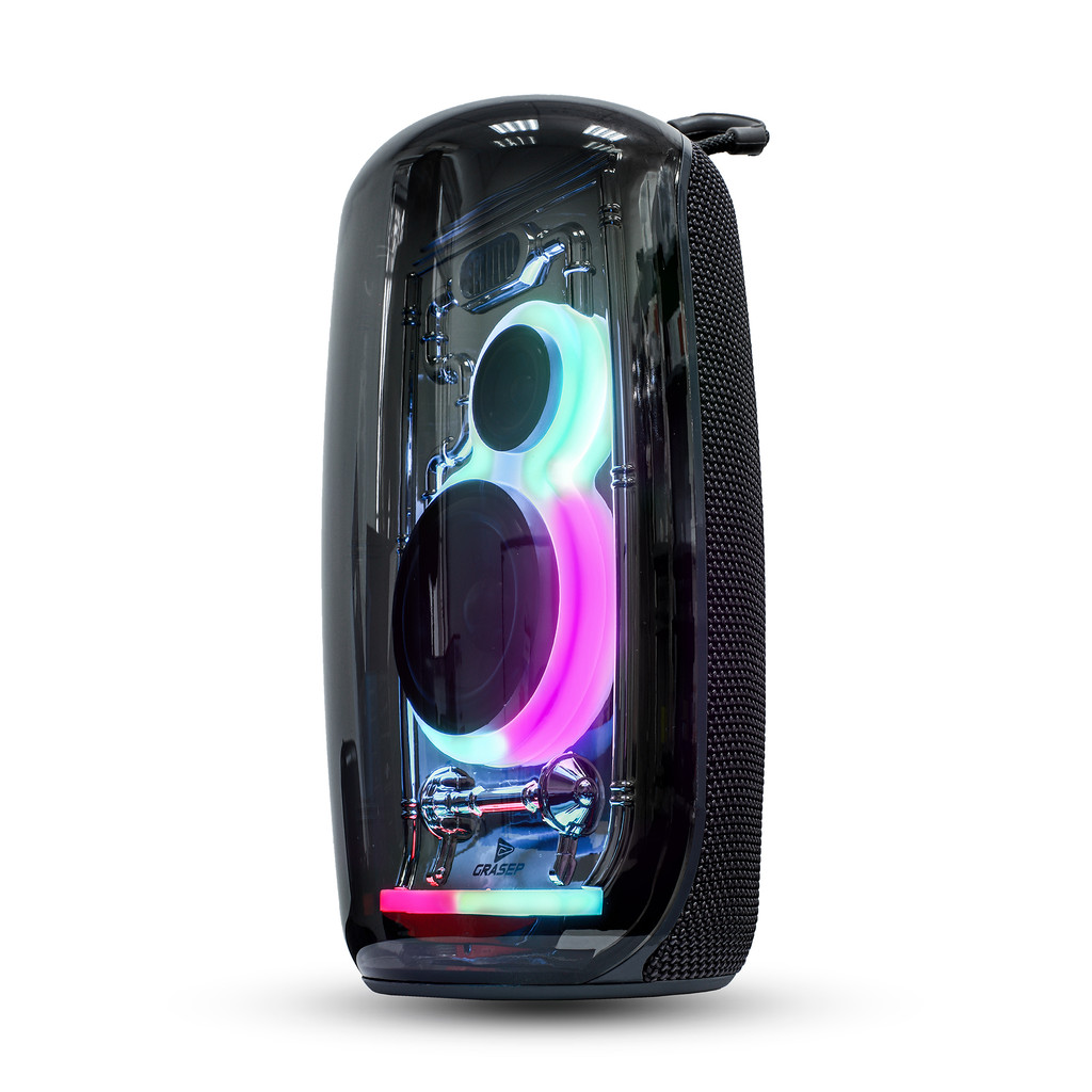 Super Caixa De Som Design Elegante Potente 20W Bluetooth IPX6 Resistente a Água LED RGB USB Rádio FM SD TWS