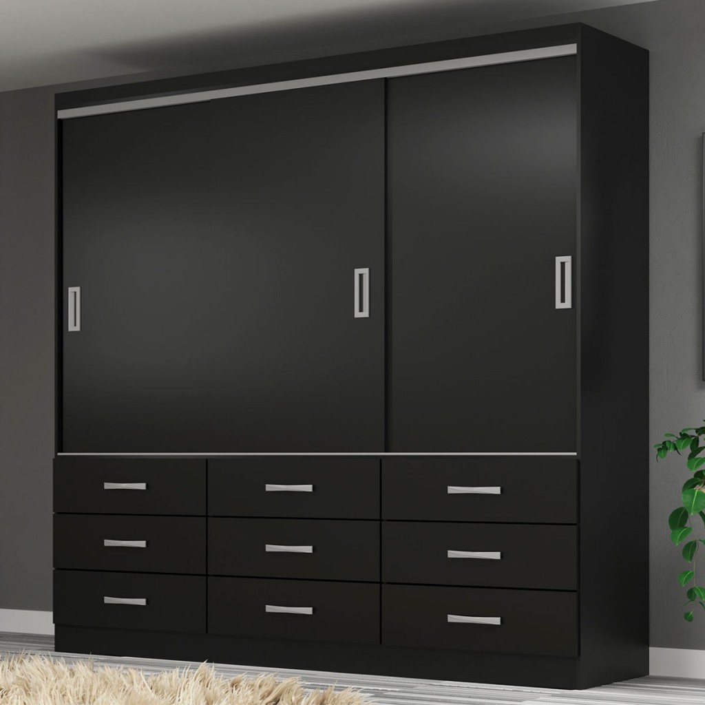 Guarda-Roupa Casal Honduras 3 Portas 9 Gavetas - Pnr Móveis em Oferta na Shopee