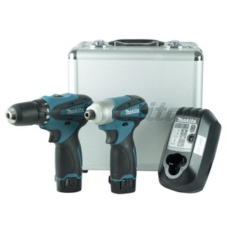 Combo Furadeira Parafusadeira e Parafusadeira de impacto a bateria com maleta - LCT204 - Makita (110V/220V) em Oferta na Shopee