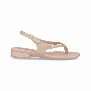 Sandália Taila Salto Baixo Ouro em Oferta na Shopee