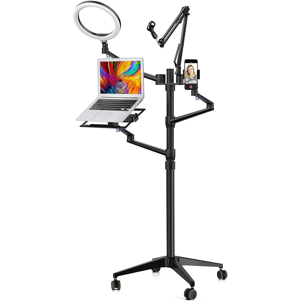 Suporte,Pedestal Articulado p/ Microfone Condensador MV7,SM7B,HyperX,Câmera DSLR,Celular,Tablet,Ring Light,Notebook