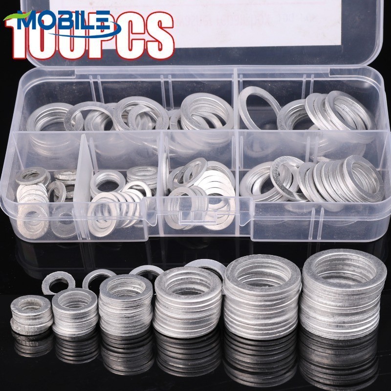 Conjunto Profissional De Juntas Para Cárter De Óleo | 100pcs Arruelas De Vedação De Alumínio Duráveis M6-M16-Solução De em Oferta na Shopee