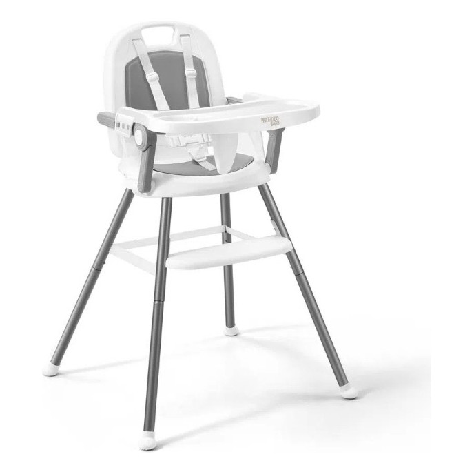 Cadeira De Alimentação 3 Em 1 Infantil Portátil Berry Cinza Multikids